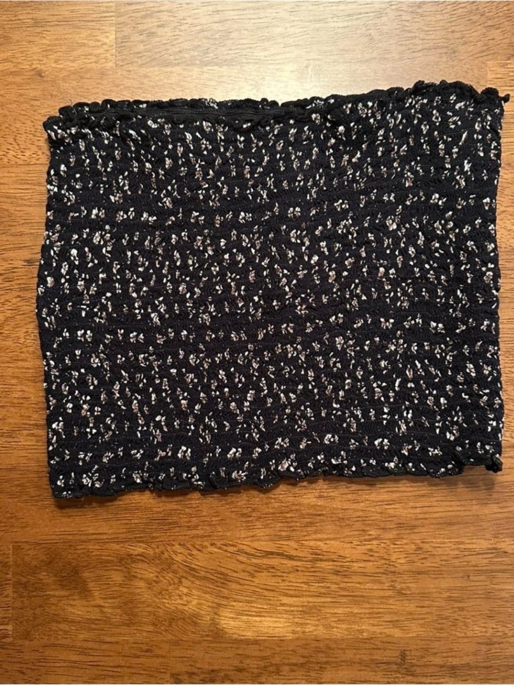 American Eagle Outfitters Black Smocked Tube Top with White Fleck